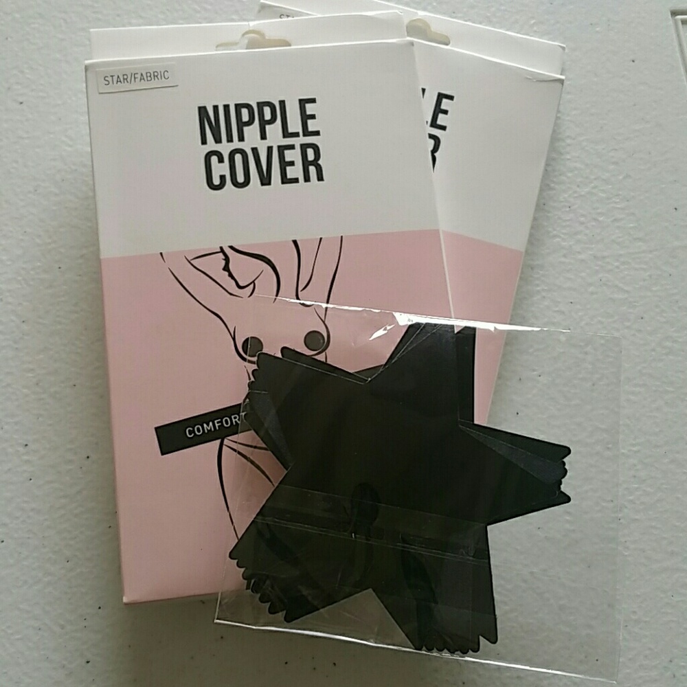 5 STAR NIPPLE COVER PK IN BLK OR NUDE (10pieces)